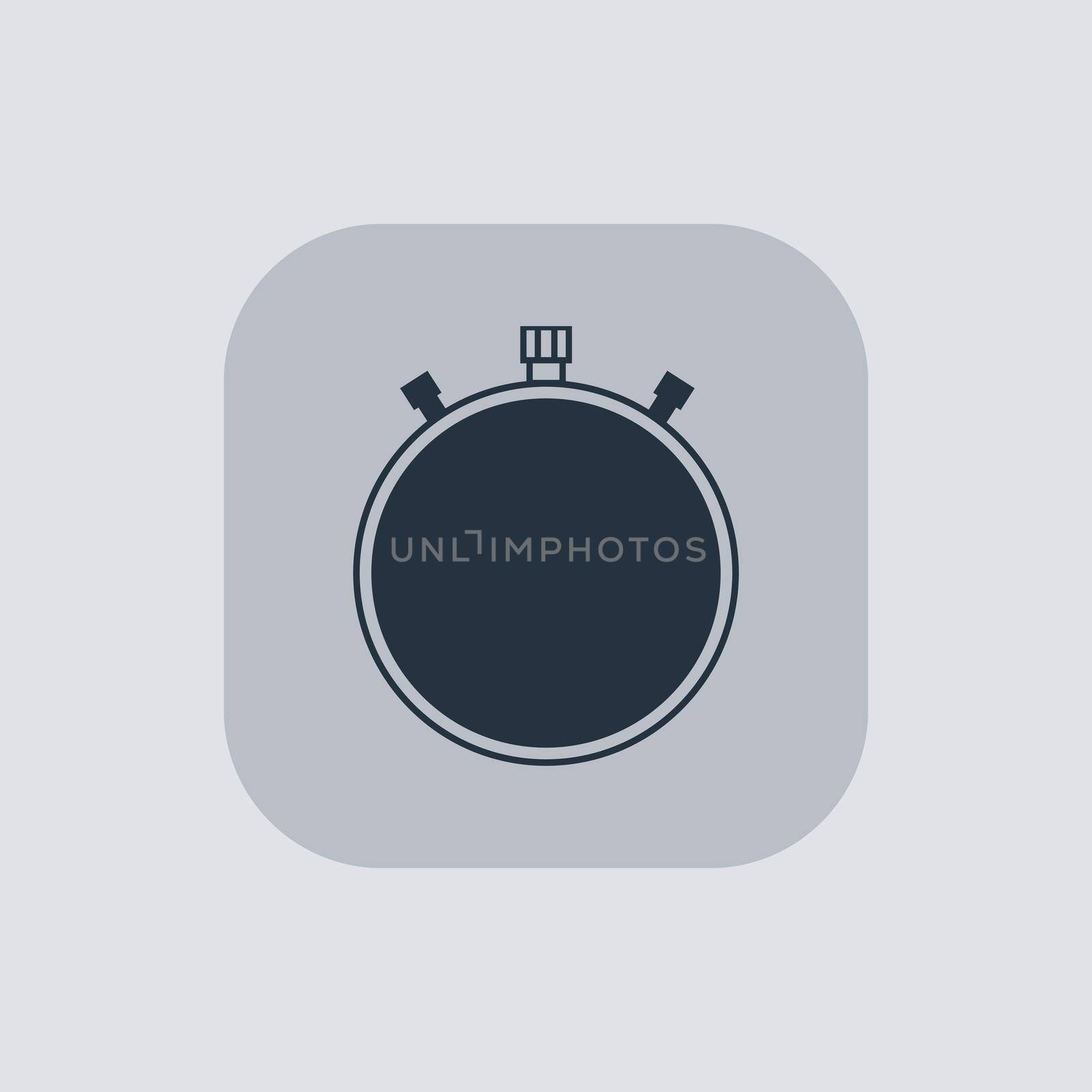 Vector modern stopwatch icon on gray background