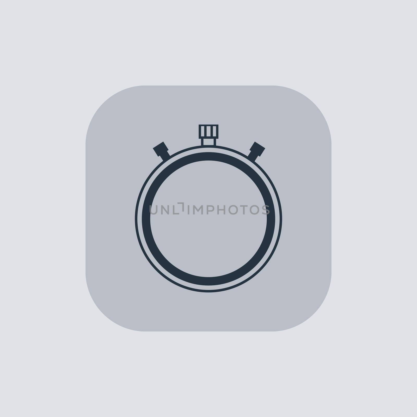 Vector modern stopwatch icon on gray background