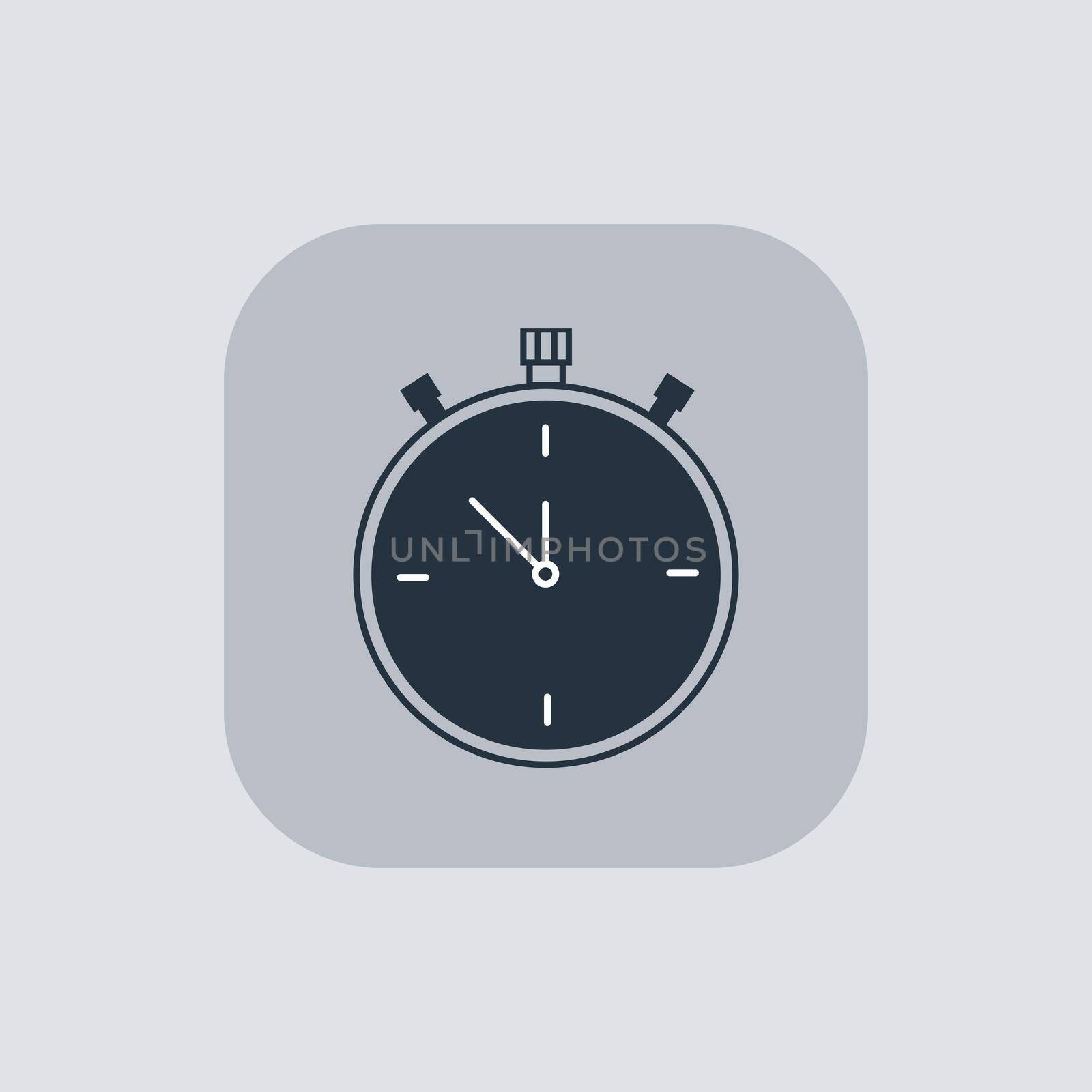 Vector modern stopwatch icon on gray background