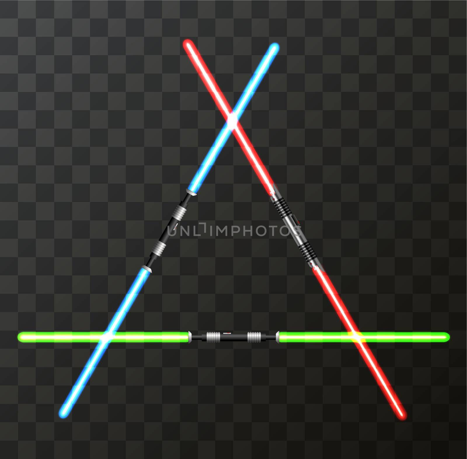 Vector modern light swords on transparent background. EPS10