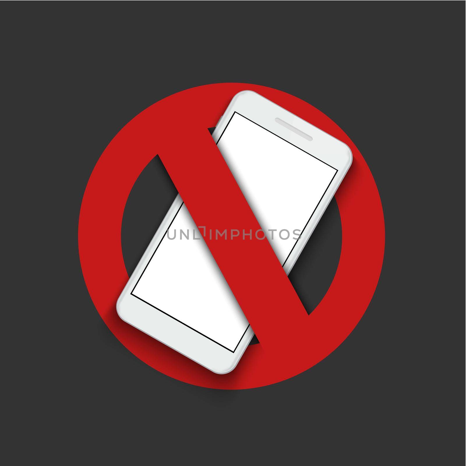 Vector modern sign - turn off the phone
