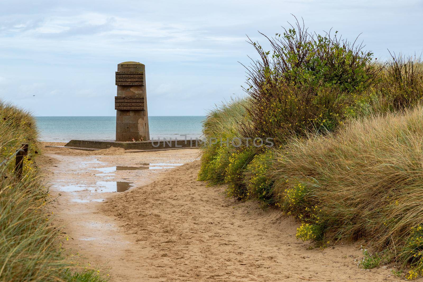 Juno Beach Normandy France 10.26.2019 the monuments in memory of D Day landings by kgboxford