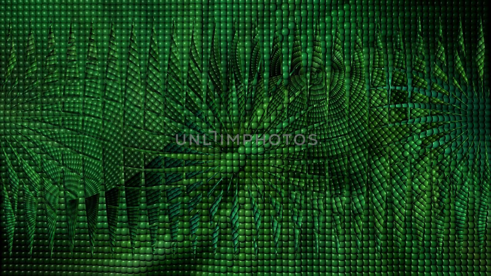 Abstract texture background with green spheres. Design, Art