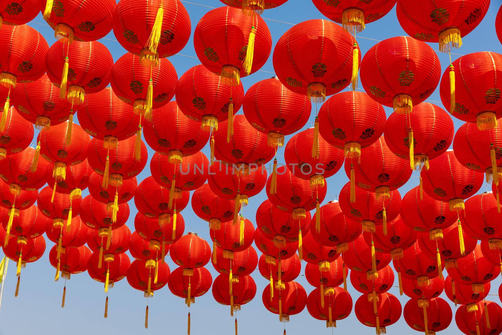 Chinese new year lanterns in china town area.