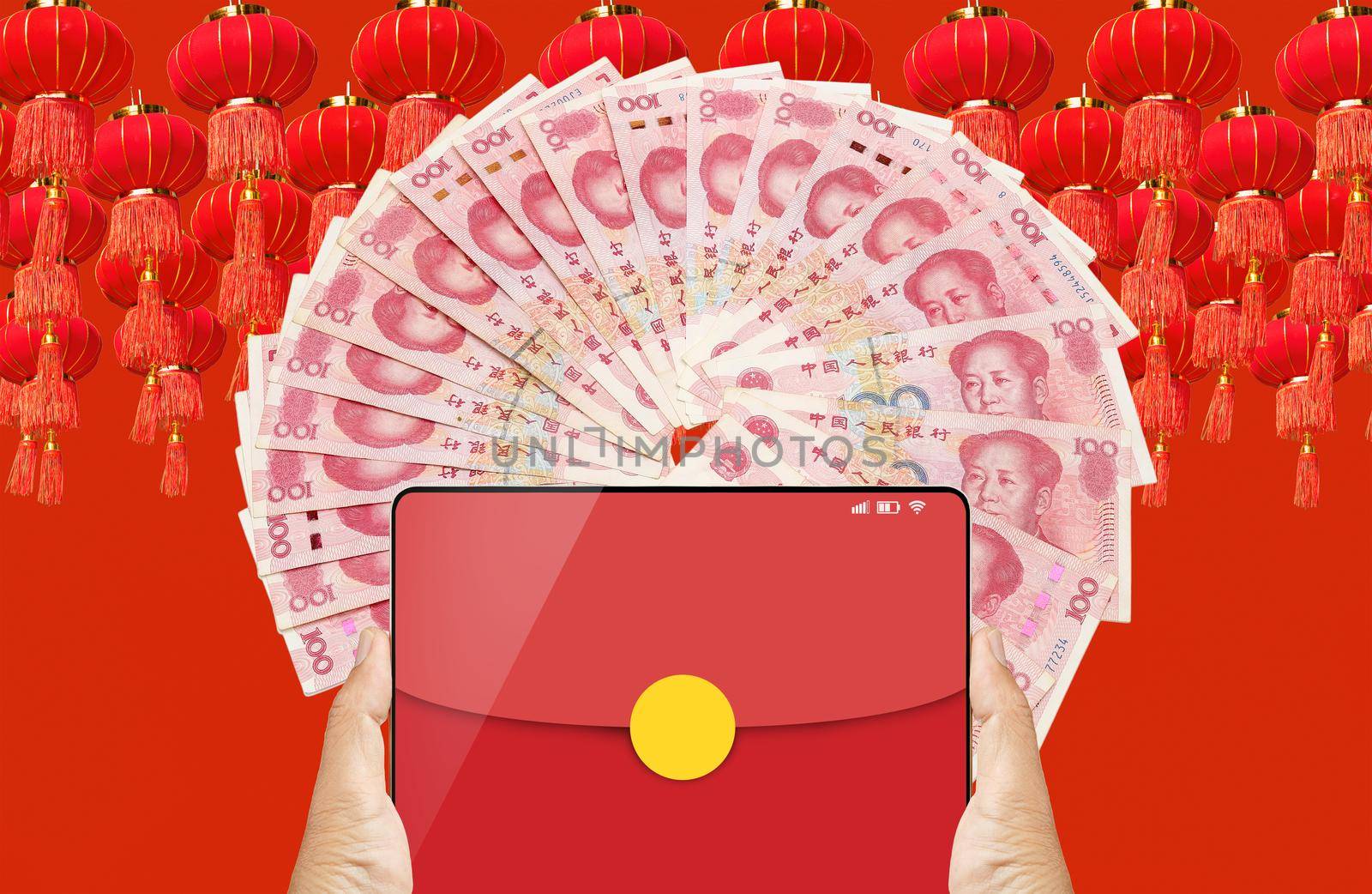 The digital hongbao on cell phone in chinese lunar new year. by toa55