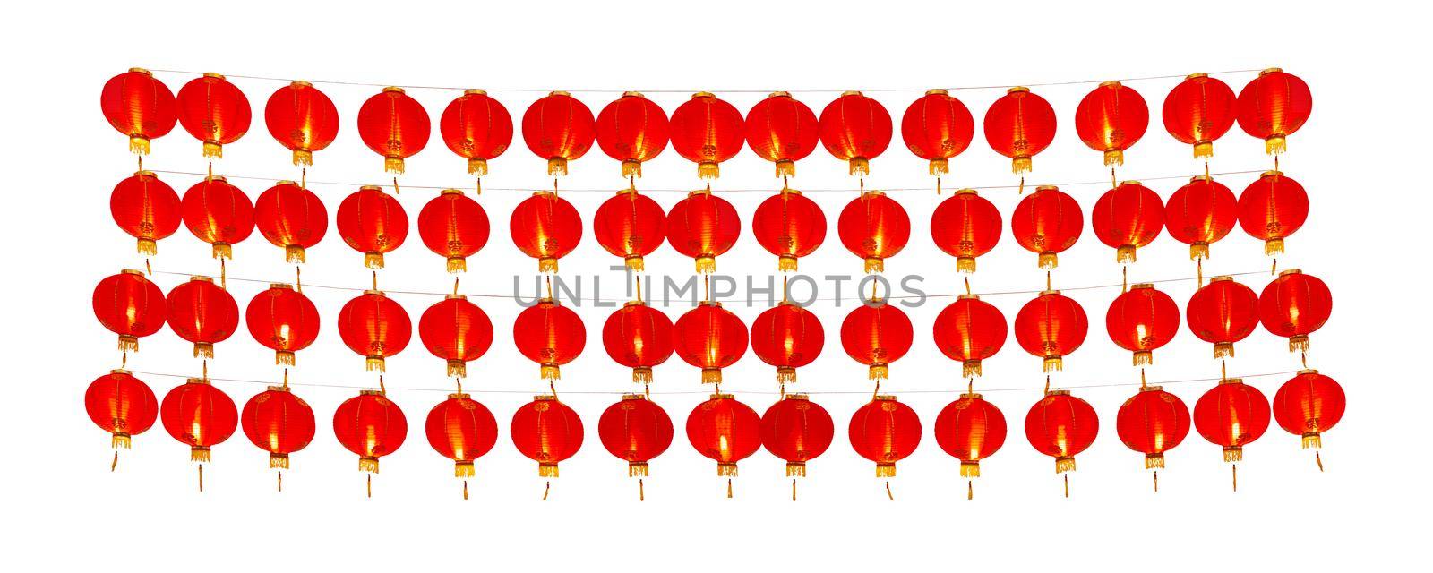 Chinese new year lanterns for celebration on white background.
 by toa55