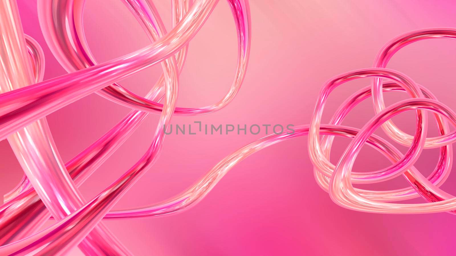 Abstract pink pastel background with glowing lines. 3D image