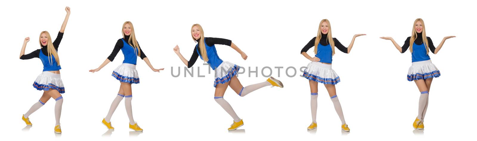 Cheerleader isolated on the white background