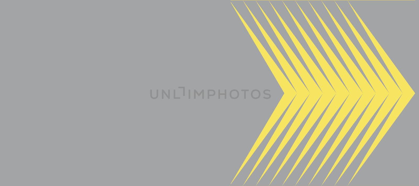 illustration of yellow arrows on a gray background. Color trend of the year 2021. High quality photo