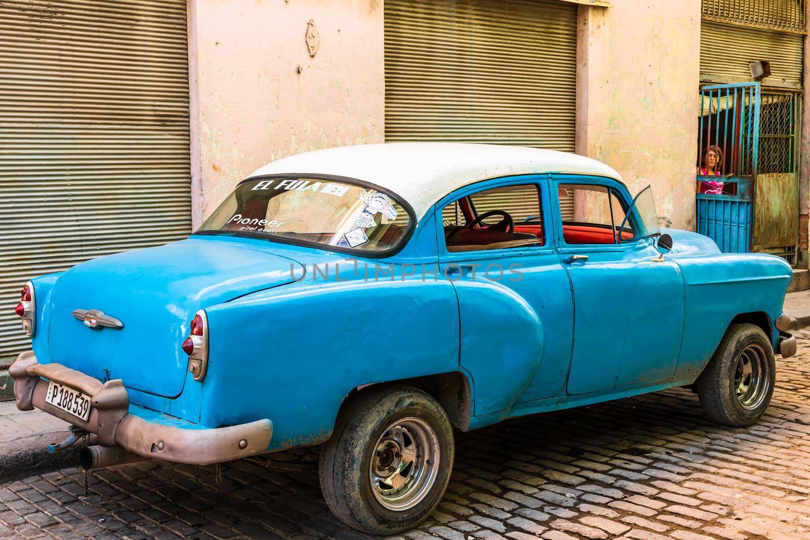 Vintage classic American car used as taxi in Havana, Cuba, 2021  by vladispas