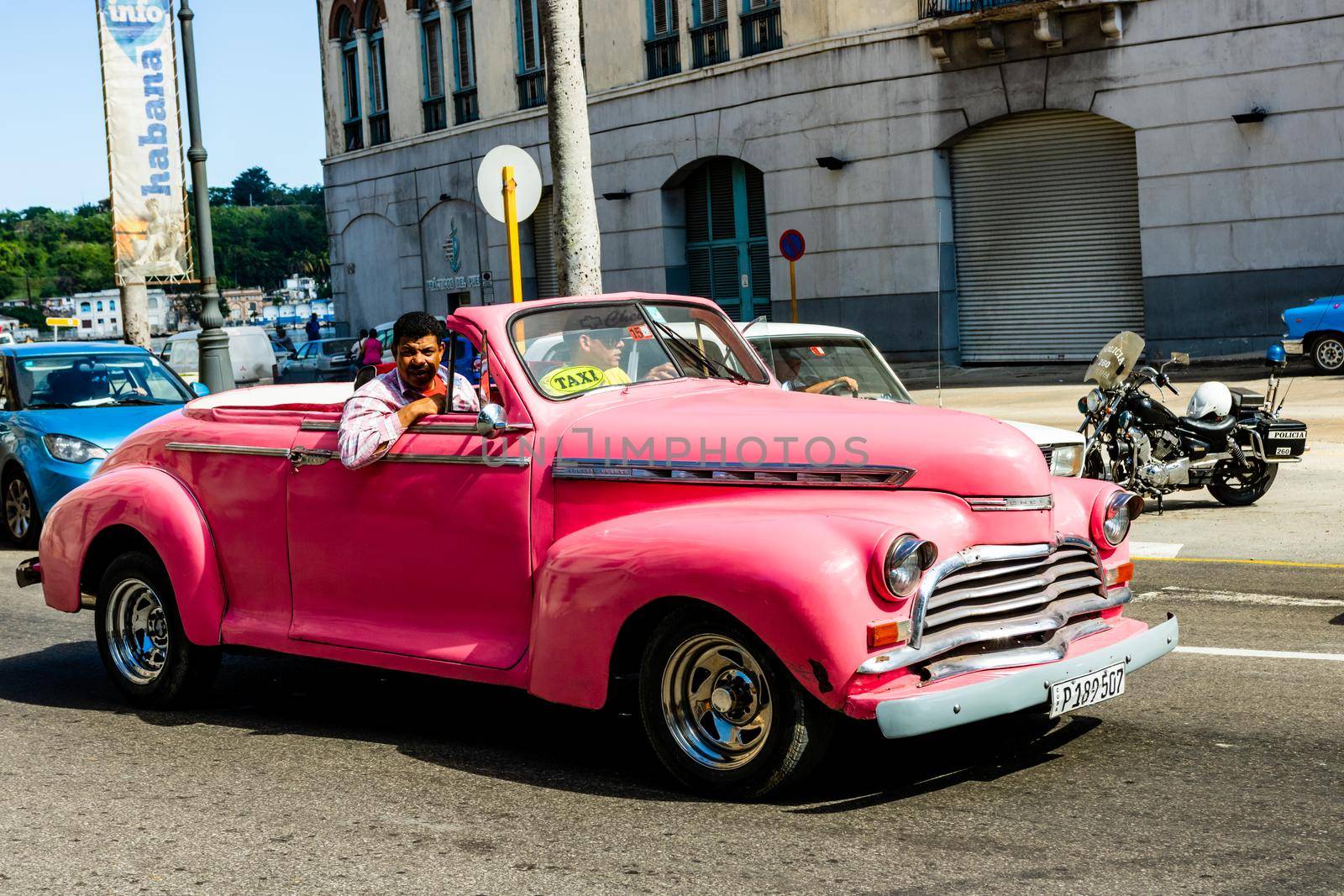 Vintage classic American car used as taxi in Havana, Cuba, 2021  by vladispas