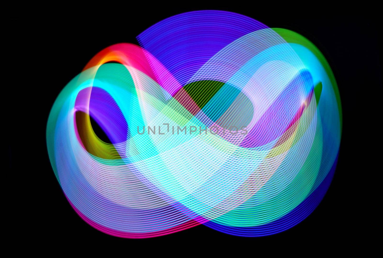 Abstract slow speed light painting. Freeze Light.