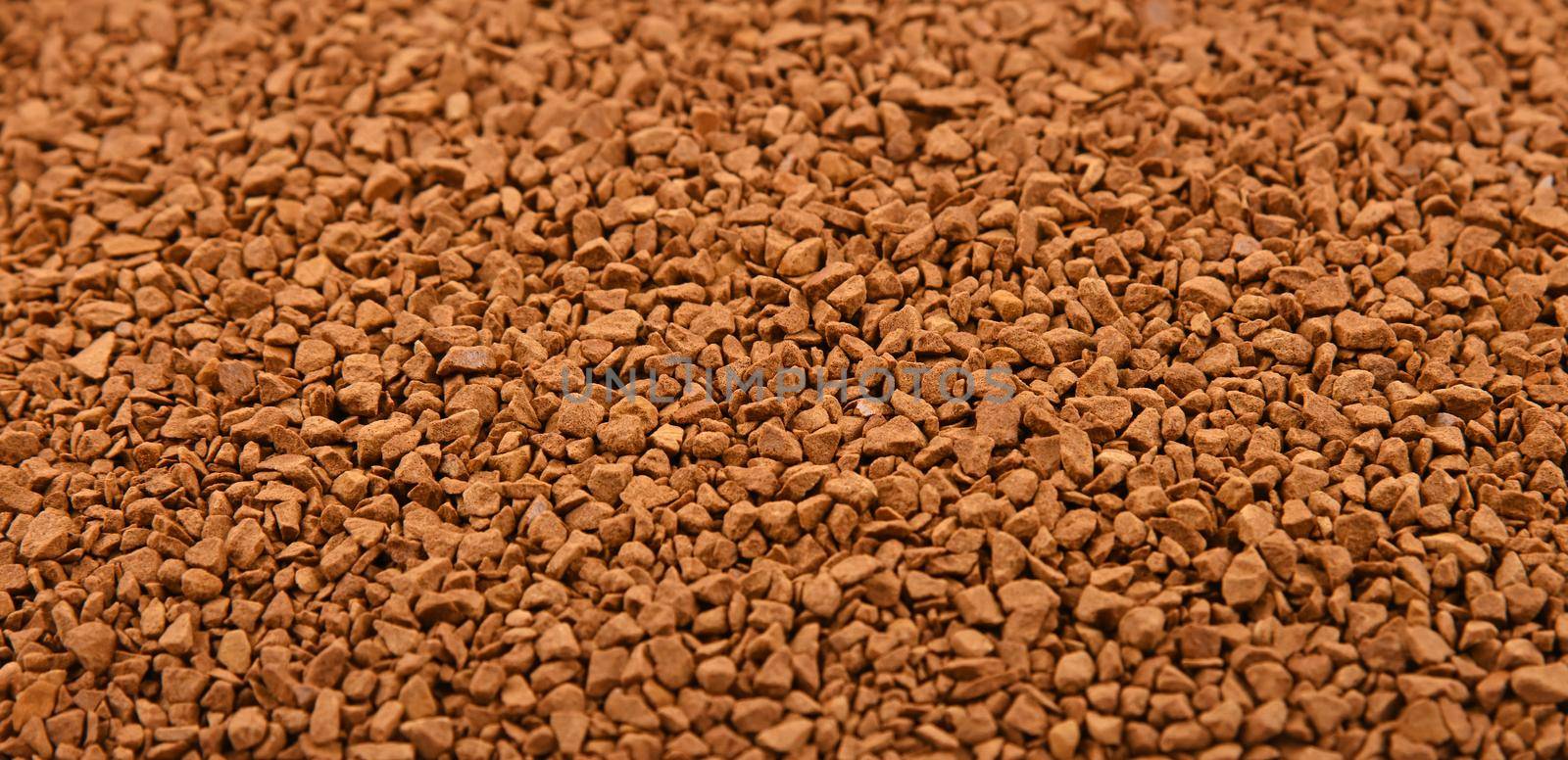 Close up background texture of freeze dried instant coffee granules