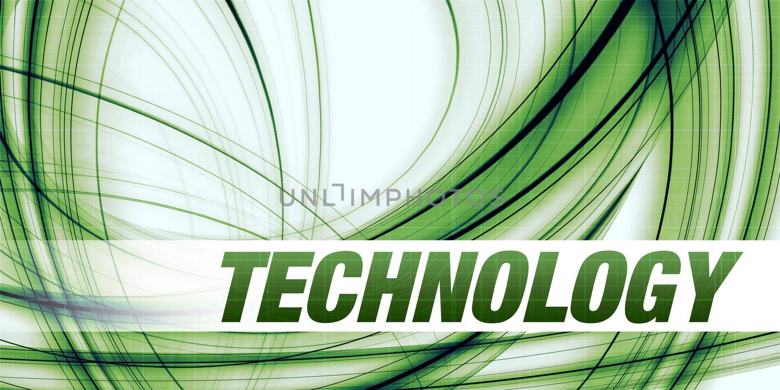 Technology Concept on Green Abstract Background