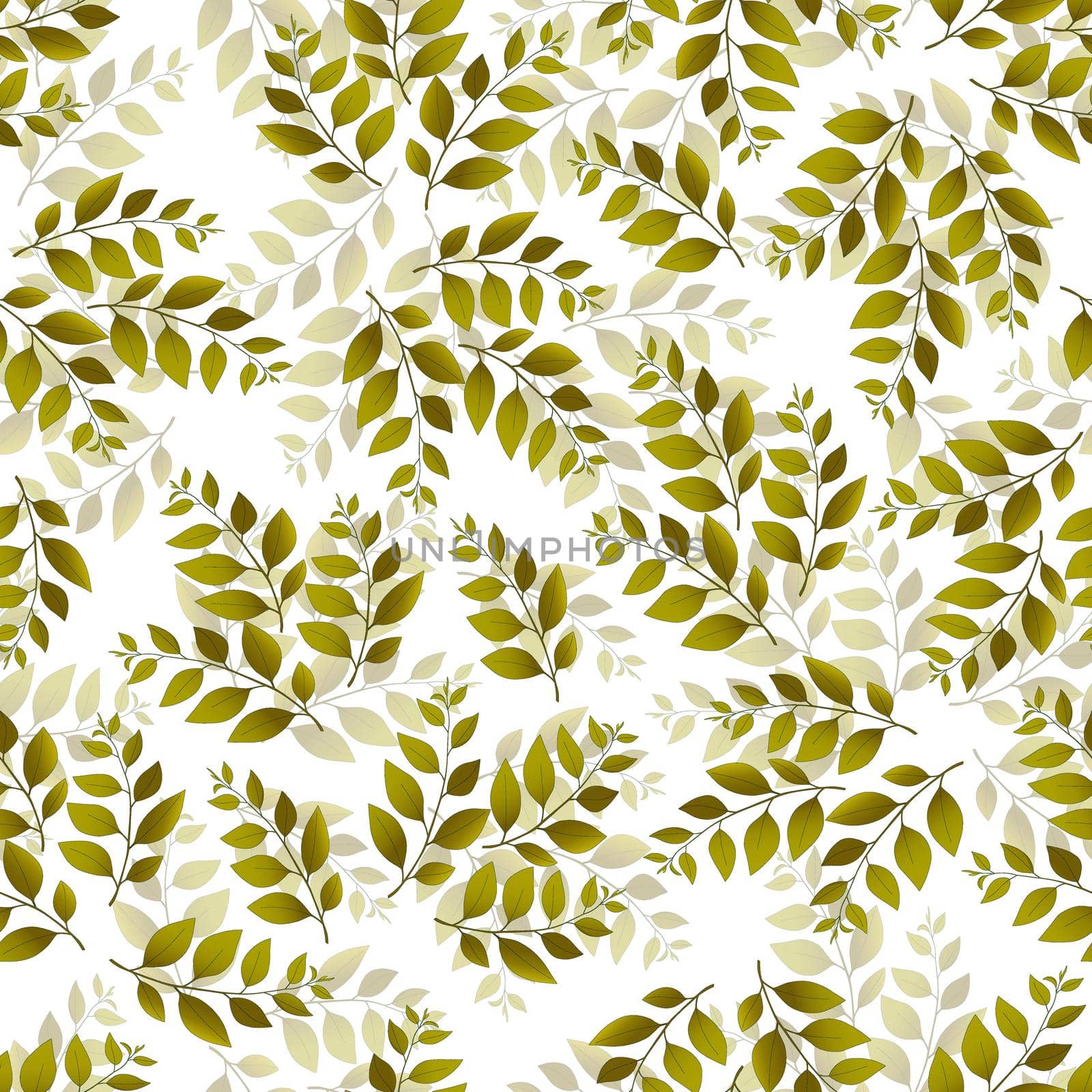 Spring seamless pattern with green sprigs. Vector stock illustration for fabric, textile, wallpaper, posters, paper. Fashion print. Branch with leaves. Doodle style