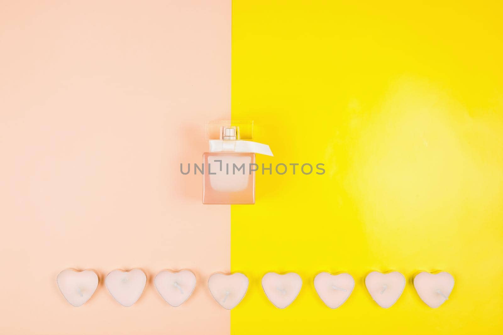 Valentine's Day, composition of hearts on a pink background. View from above. Space for text, flat lay