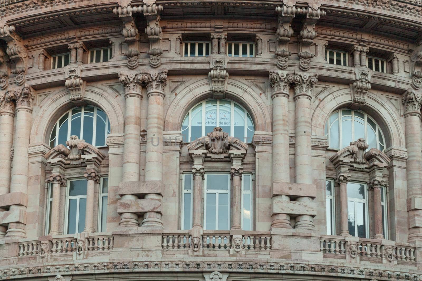 Close-up of the palace of the New Stock Exchange, Genoa, Italy by vlad-m