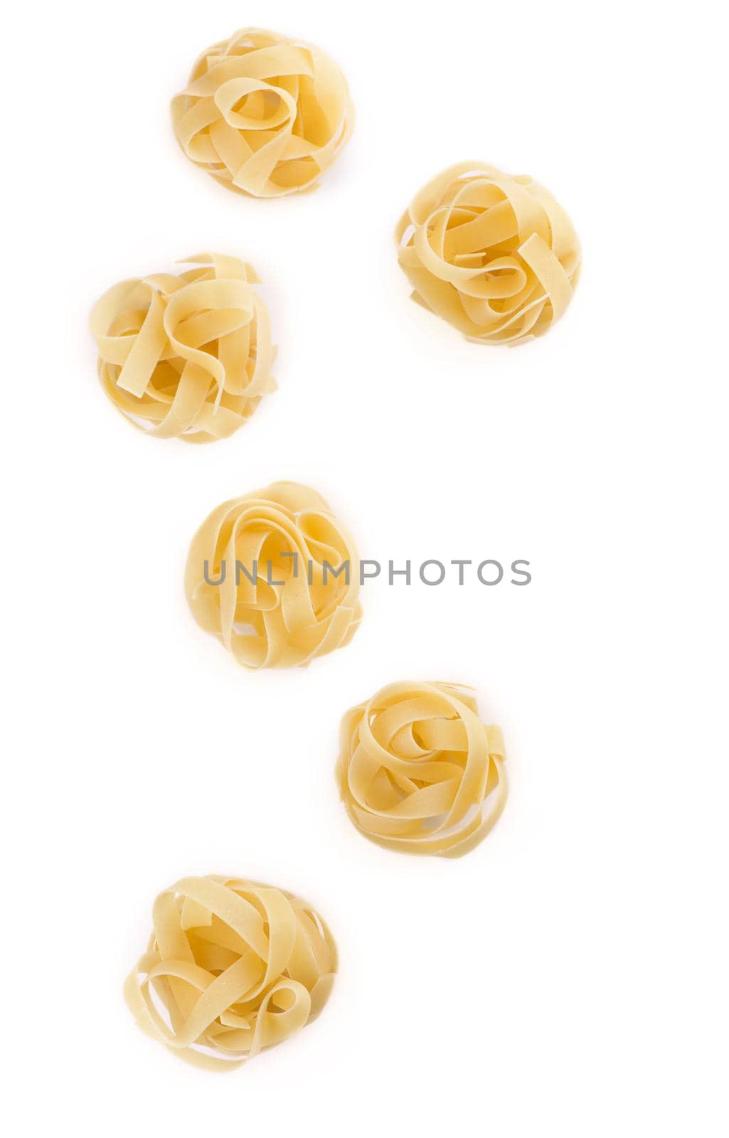 Spaghetti and basil isolated on white background. by aprilphoto