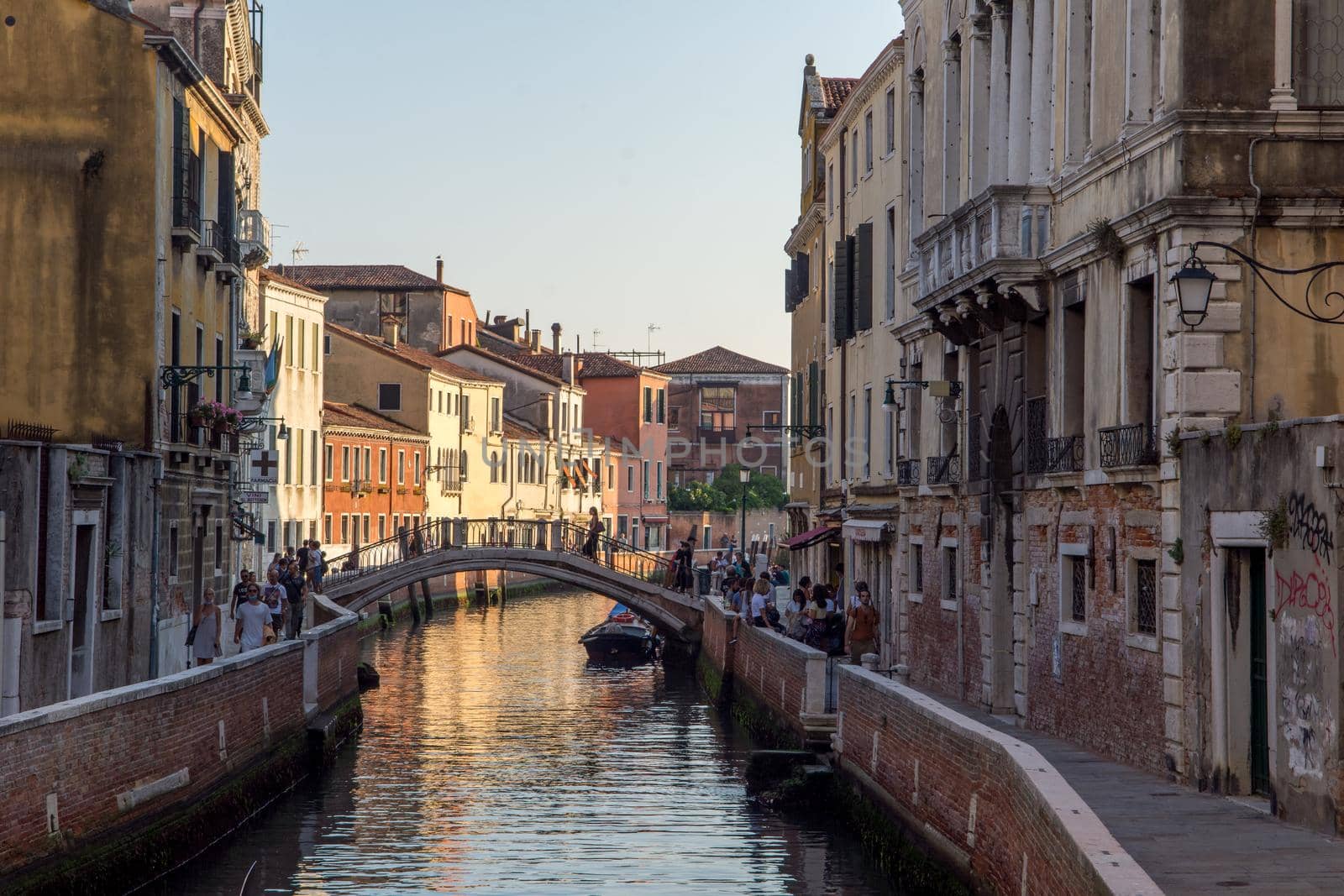 discovery of the city of Venice and its small canals and romantic alleys, Italy