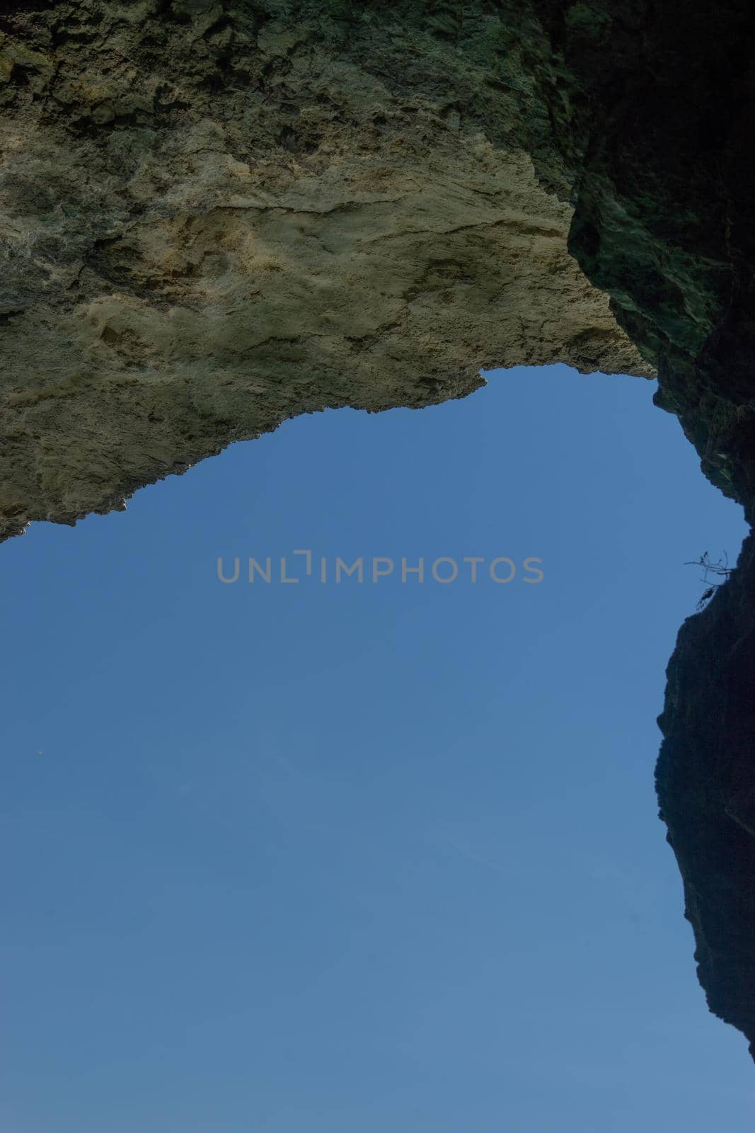 Natural scenery. View of the rocks against the blue sky.