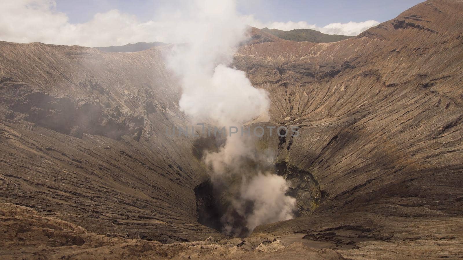 Mountain Bromo active volcano crater in East Jawa, Indonesia. Volcano crater Mount Gunung Bromo is an active volcano,Tengger Semeru National Park.