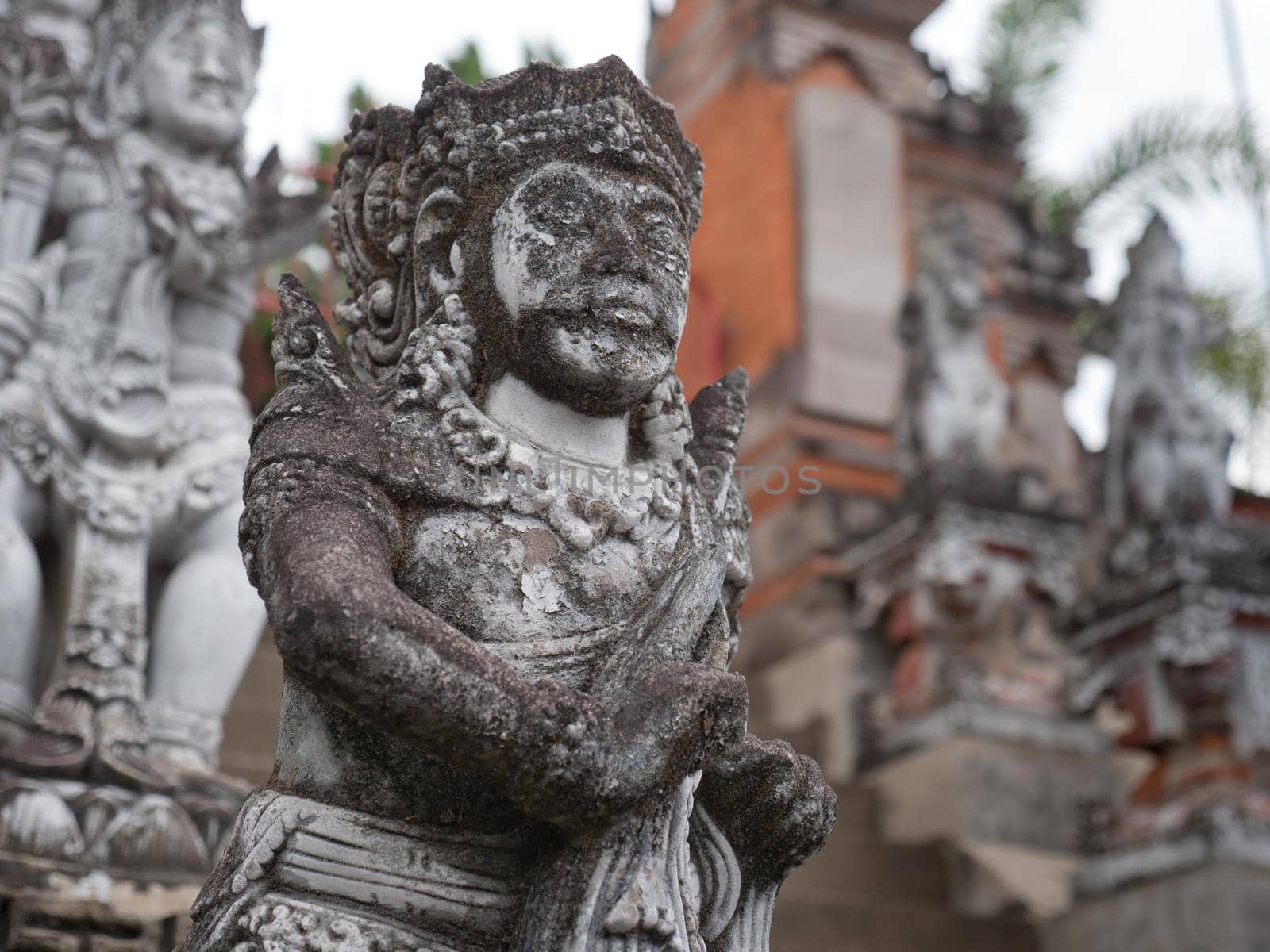 Hindu temple with statues of the gods on Bali island, Indonesia. Balinese Hindu Temple, old hindu architecture, Bali Architecture, Ancient design