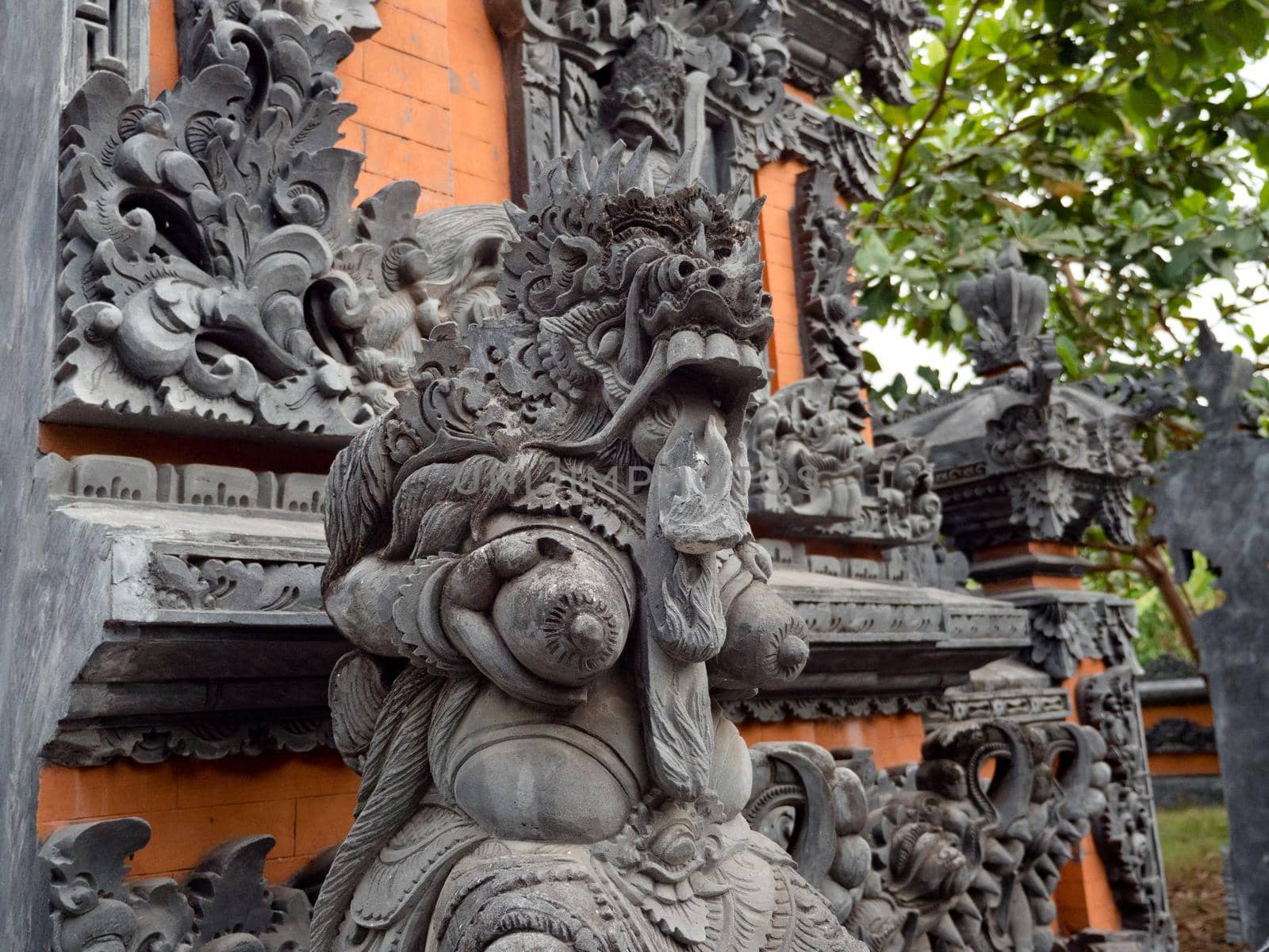 Hindu temple with statues of the gods on Bali island, Indonesia. Balinese Hindu Temple, old hindu architecture, Bali Architecture, Ancient design