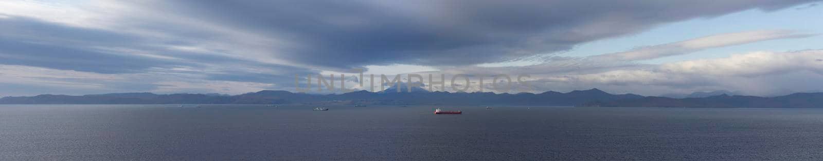 Panorama of Avacha Bay with a view of the volcano Viluchinsky. by Vvicca