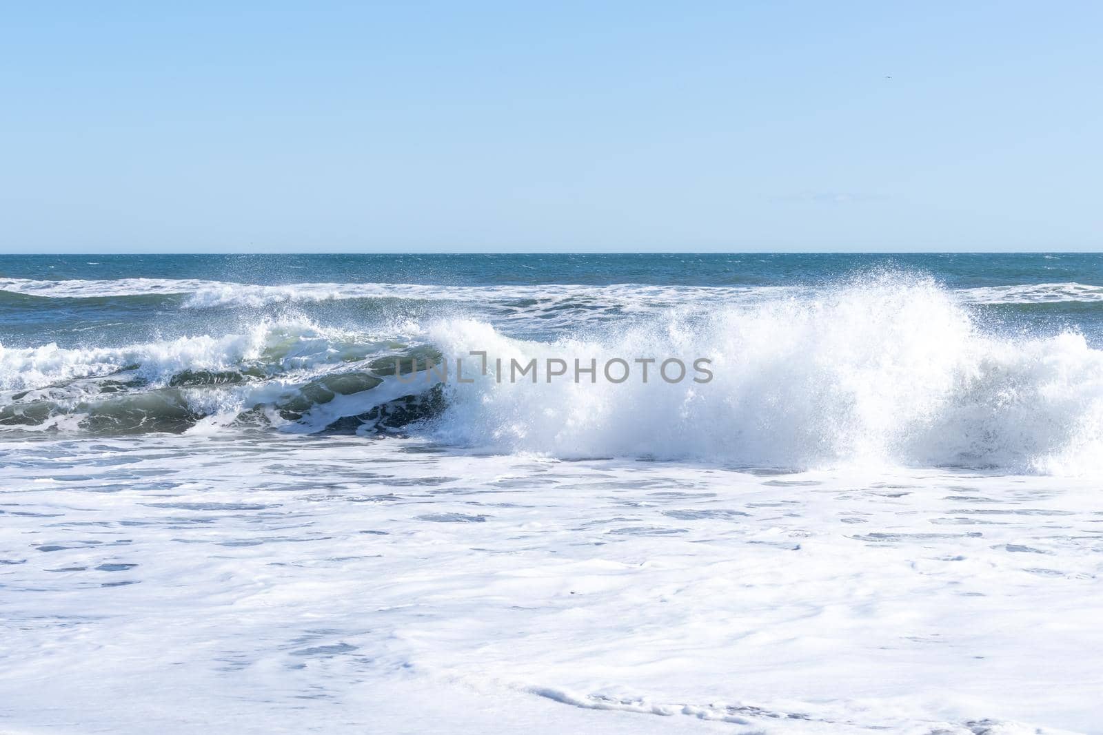 Kamchatka, Russia. Seascape with a view of khalaktyrka beach with black volcanic sand.