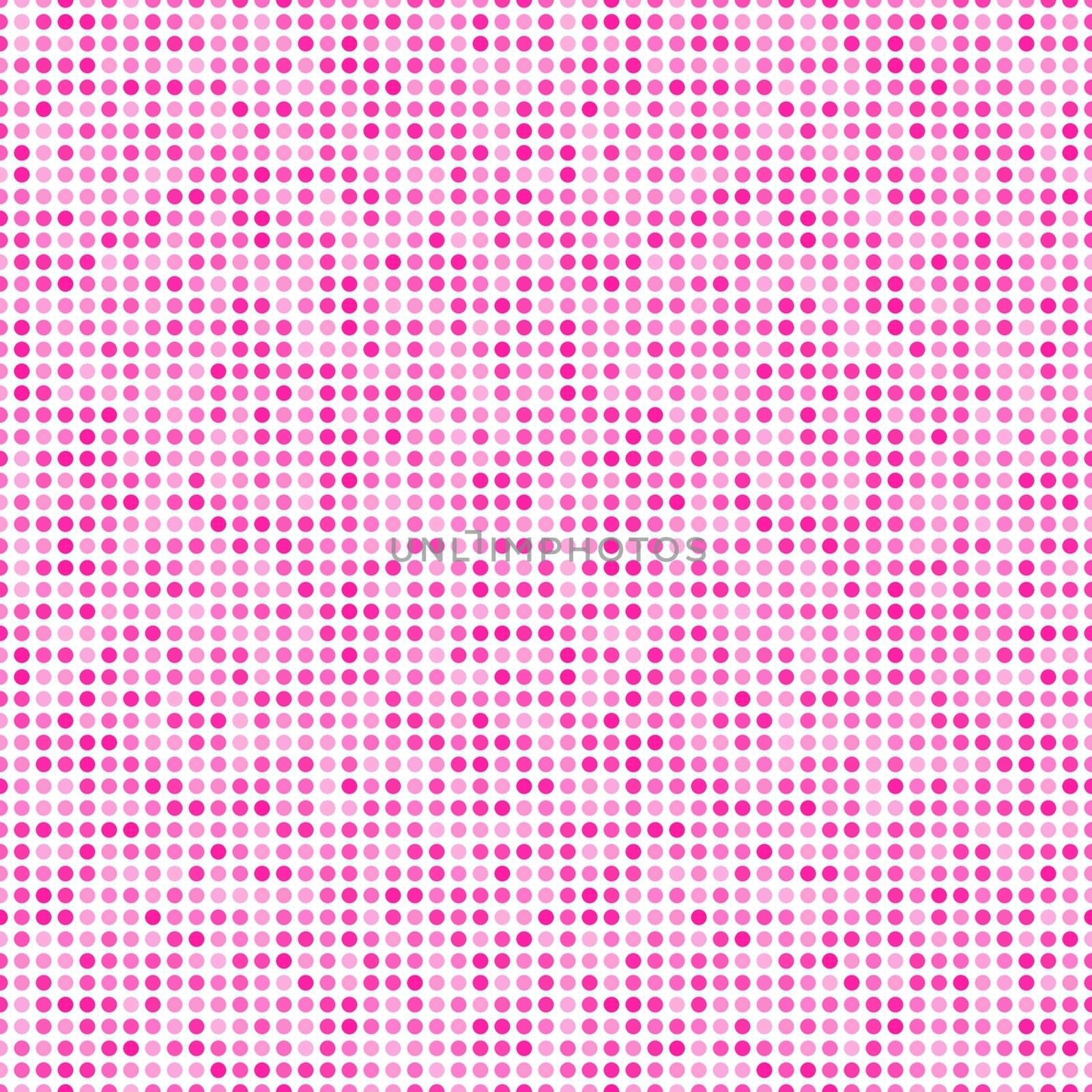 Abstract fashion polka dots background. White seamless pattern with pink gradient circles. Template design for invitation, poster, card, flyer, banner, textile, fabric