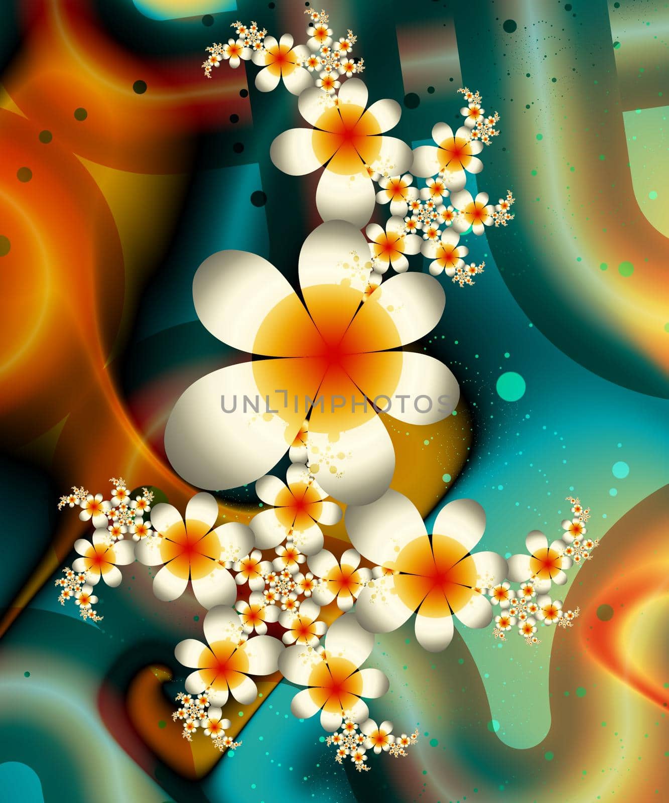 Computer generated abstract colorful fractal artwork for creative design, art, home decoration and entertainment