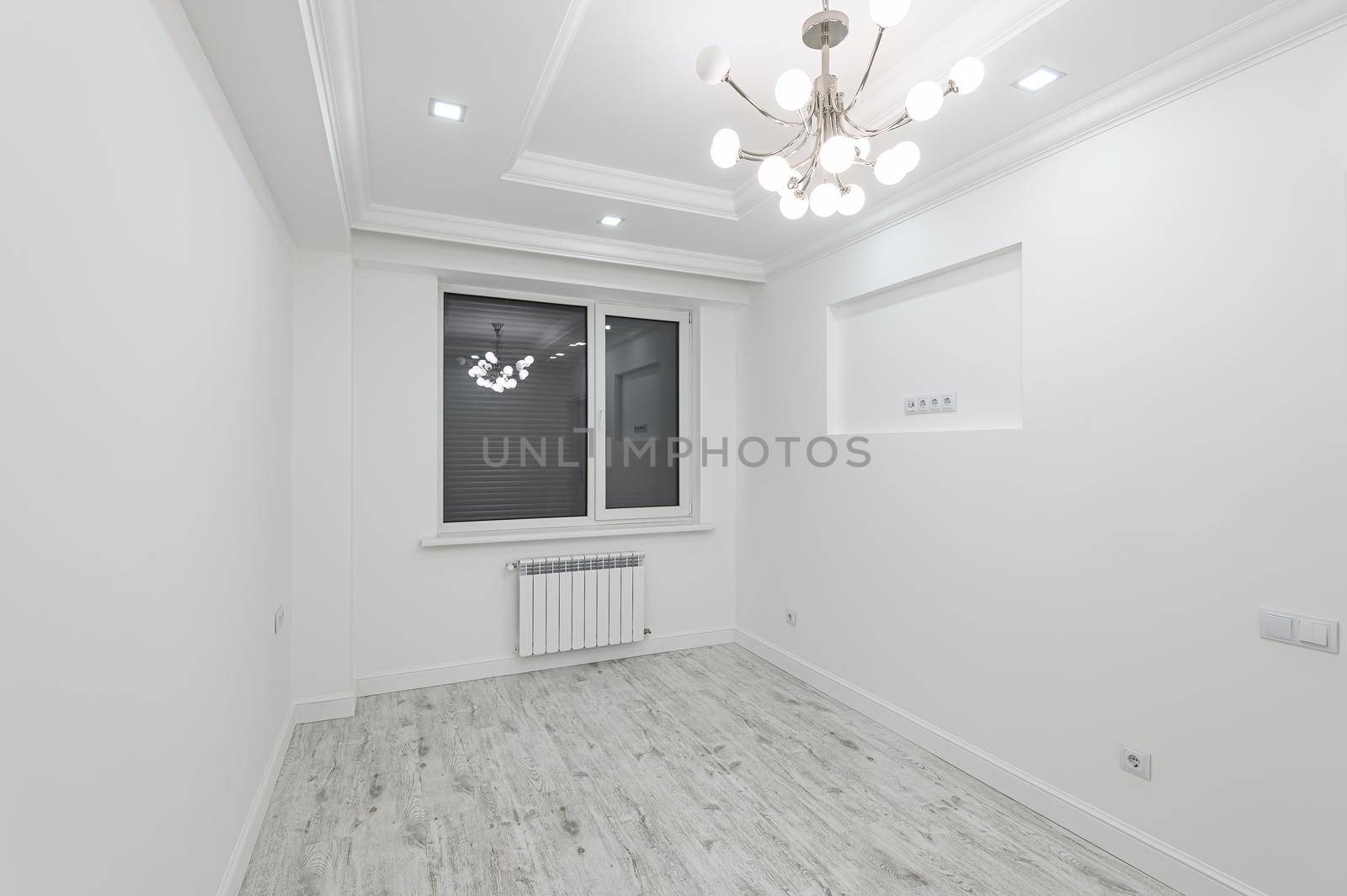 modern white empty room with window by starush