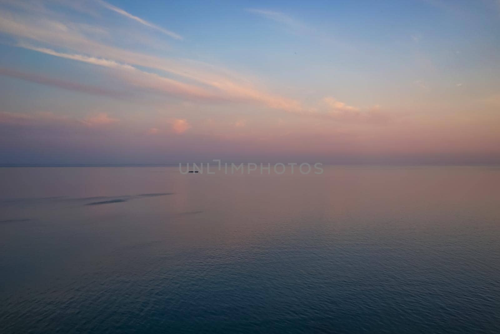 Amazing sunset over the sea and coastline. beauty of nature