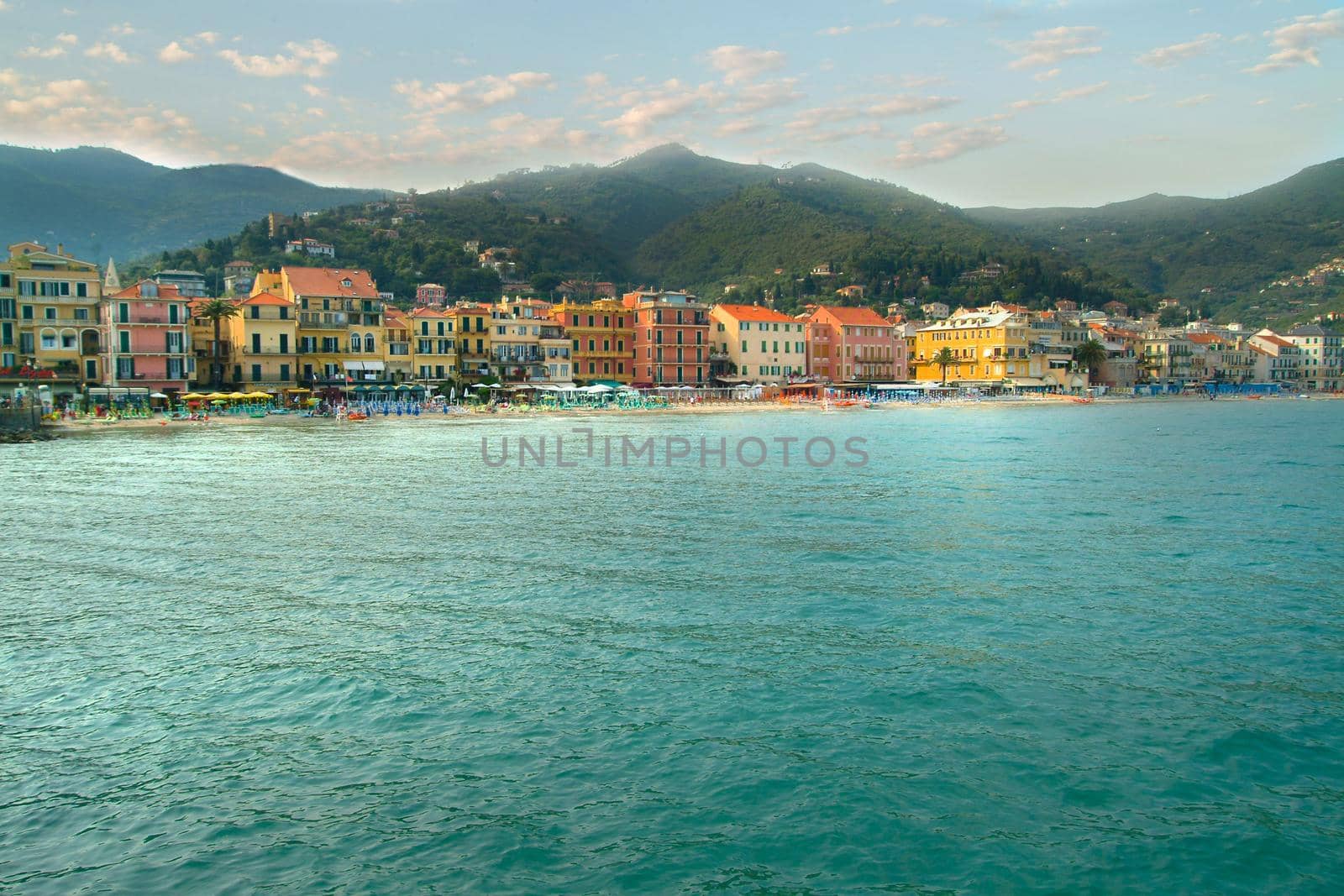 Alassio italian ligurian riviera holiday place for tourists by the sea panoramic view