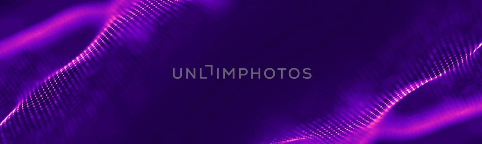 Futuristic wave. Purple technology light neon background. Digital technology music background. Computer network technology. Digital science concept. Digital technology backdrop. by DmytroRazinkov