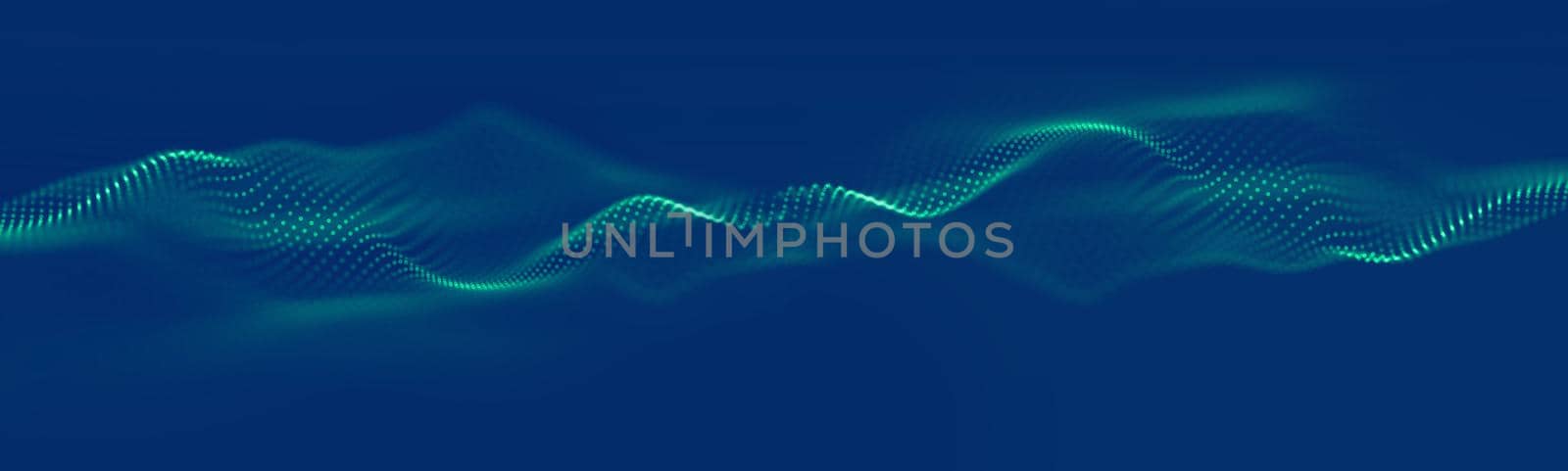 Abstract blue technology background wave on blue background. Geometric art.