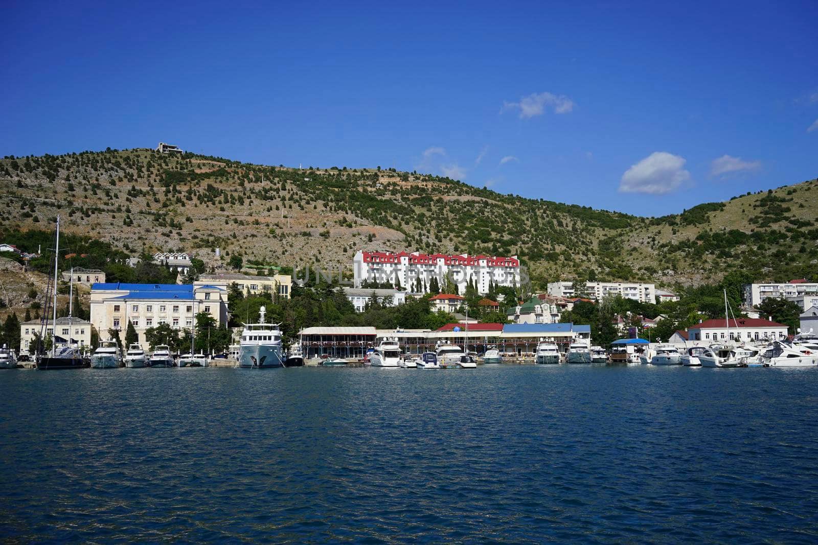 Sevastopol, Russia. Landscape in the Bay of Balaclava under the blue sky in Sunny weather