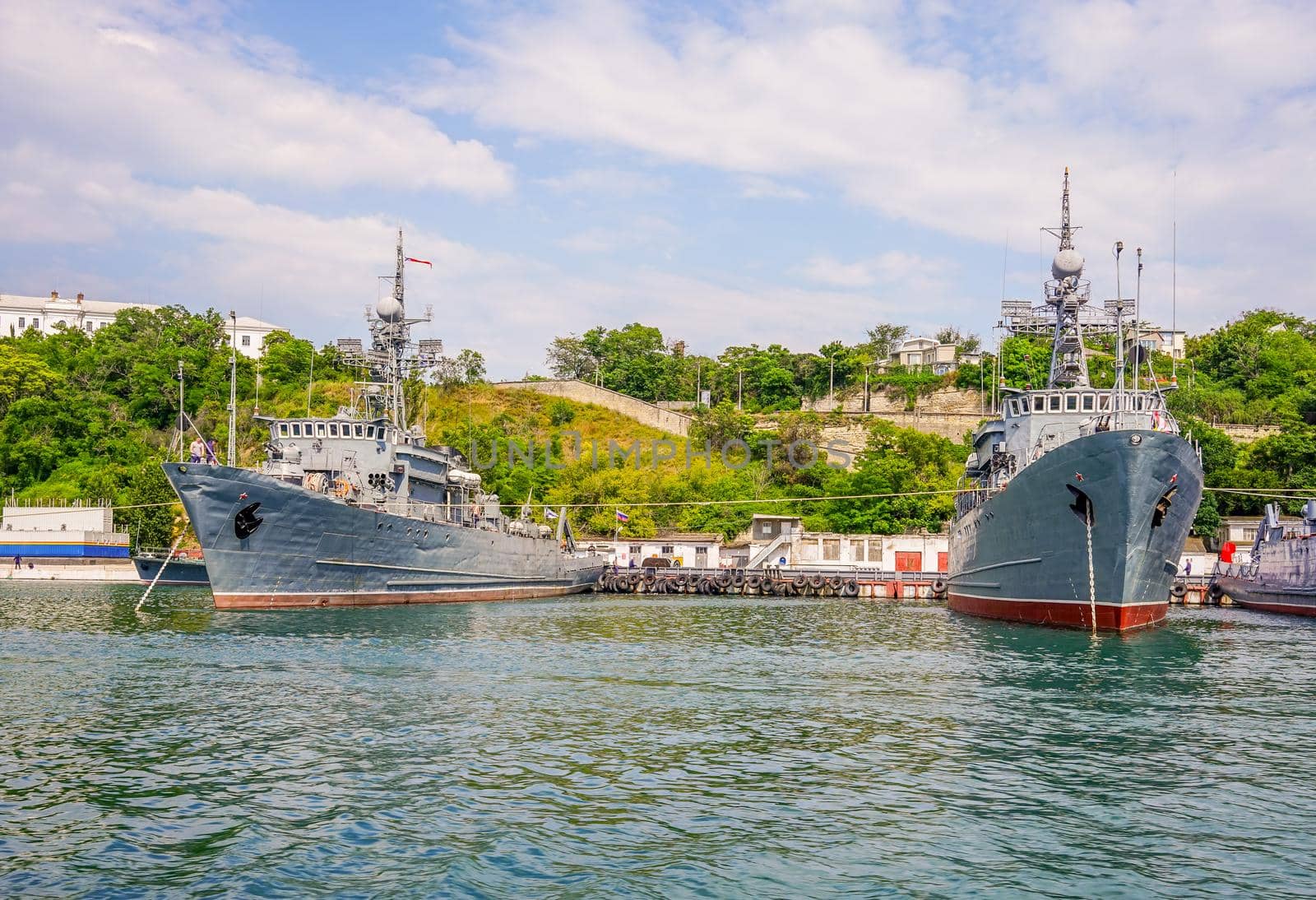 Sevastopol, Crimea. Seascape with views of the coastline and ships.