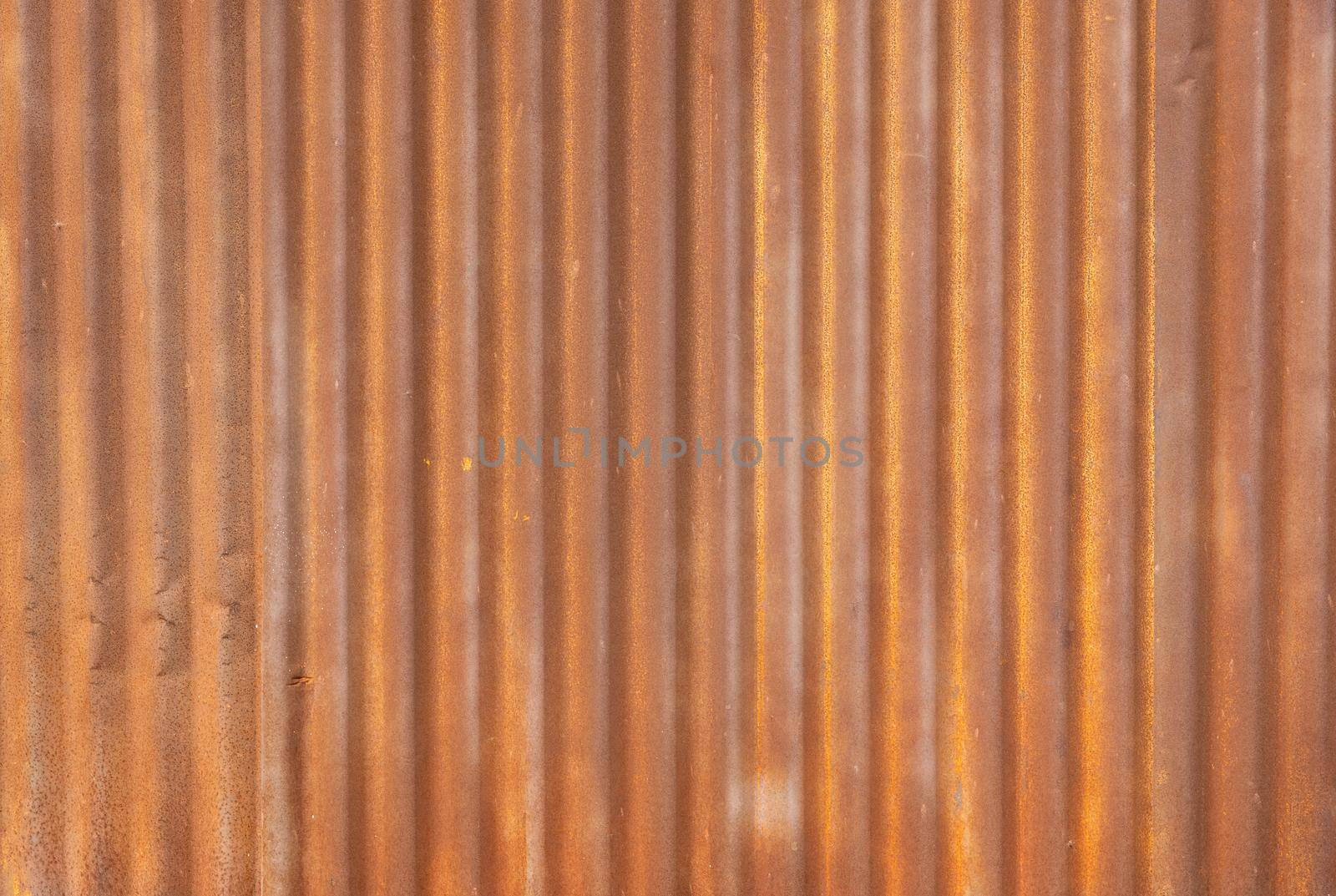 Rusted zinc roof wall for background. by toa55