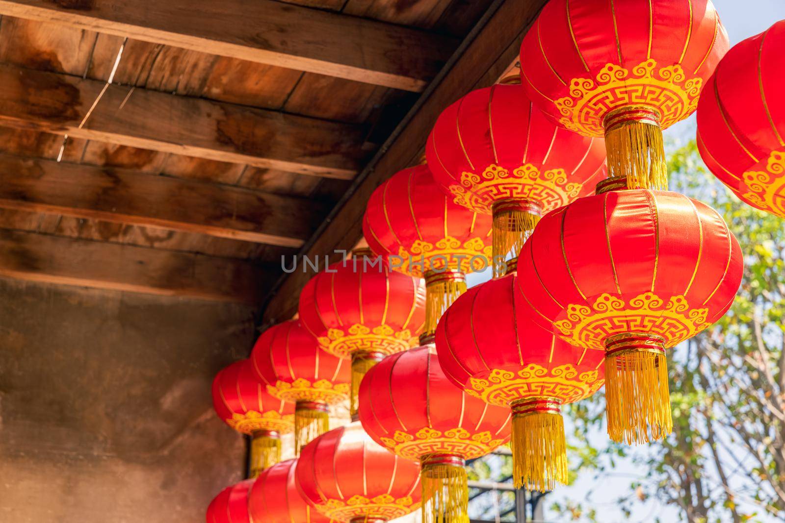 Chinese lanterns in china town area.