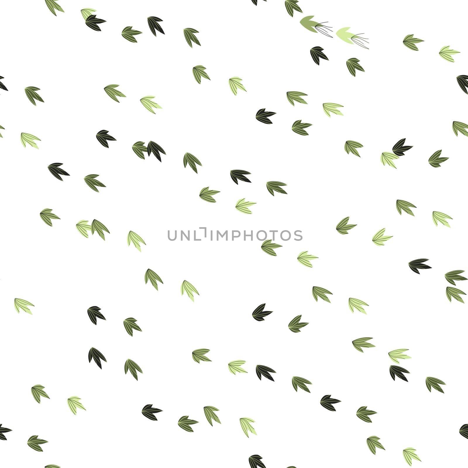 Floral seamless pattern with colorful exotic leaves on white background. Tropic green branches. Fashion vector stock illustration for wallpaper, posters, card, fabric, textile