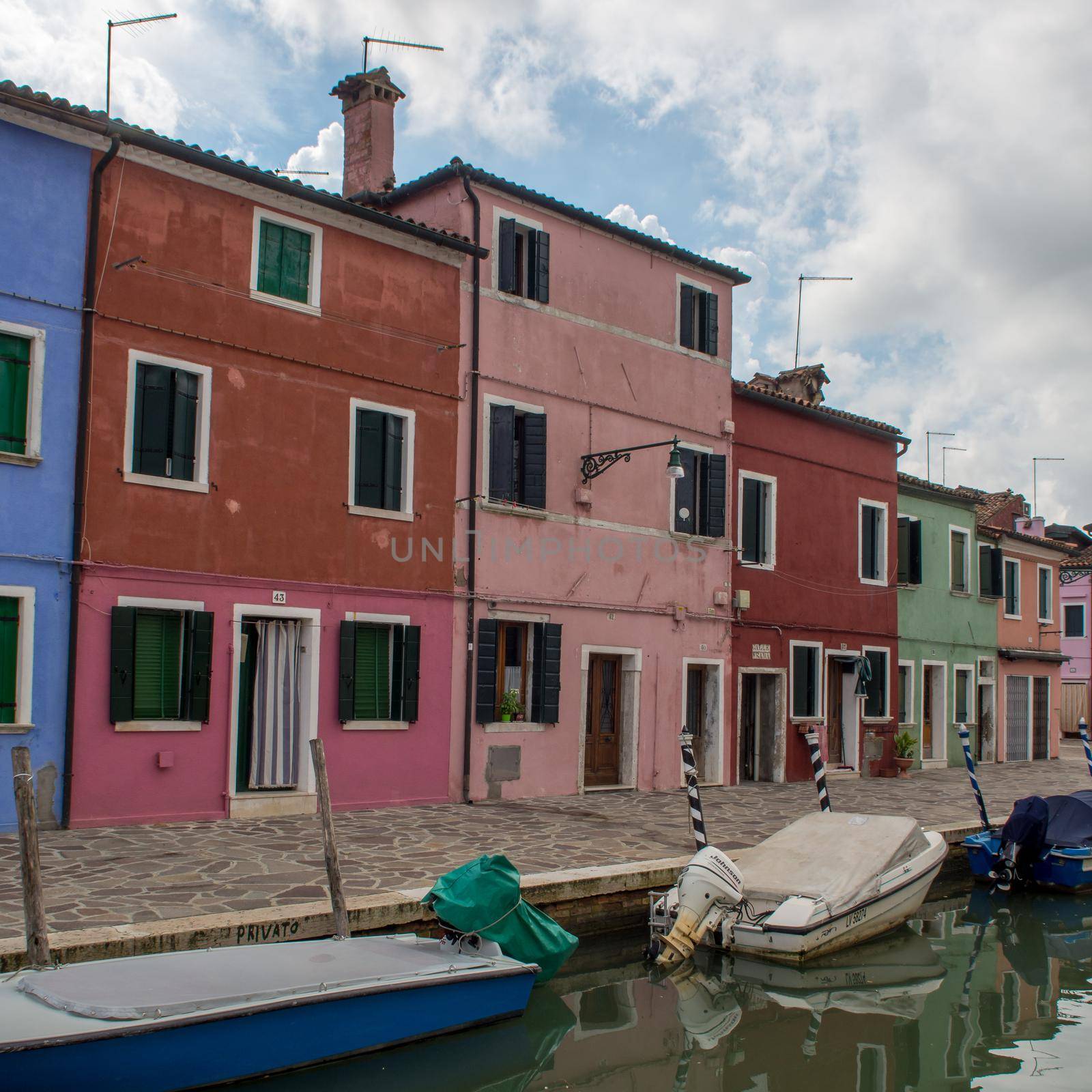 discovery of the city of Venice, Burano and its small canals and romantic alleys, Italy