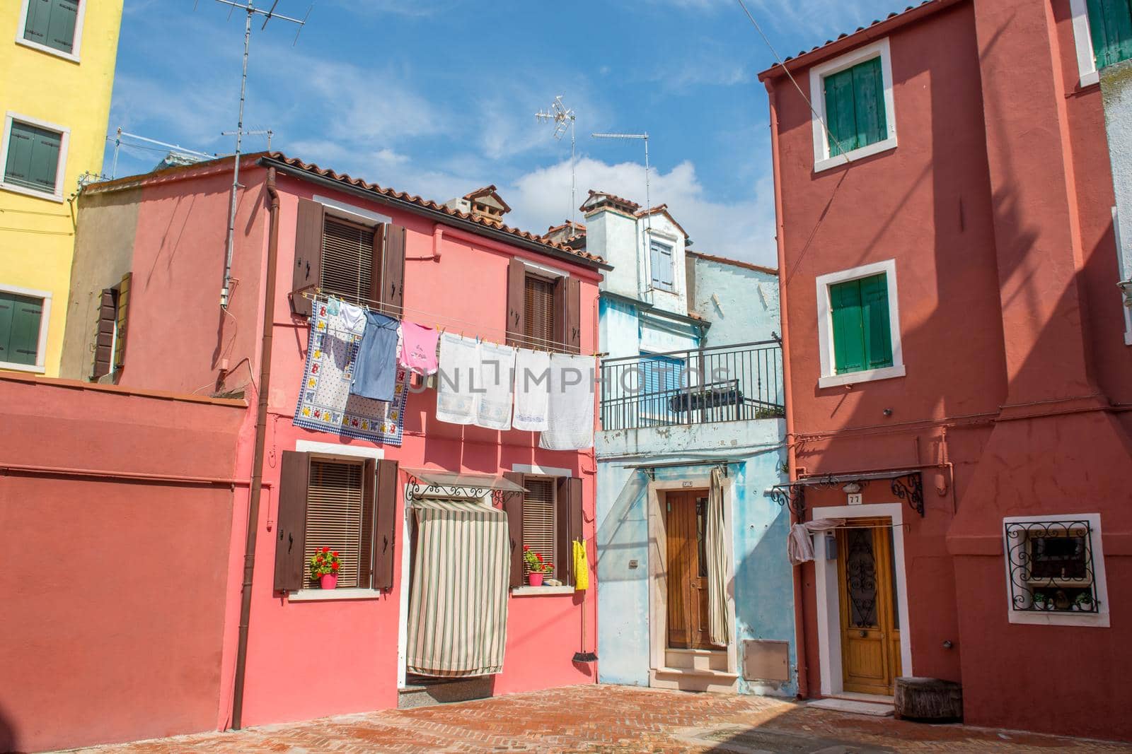 discovery of the city of Venice, Burano and its small canals and romantic alleys, Italy