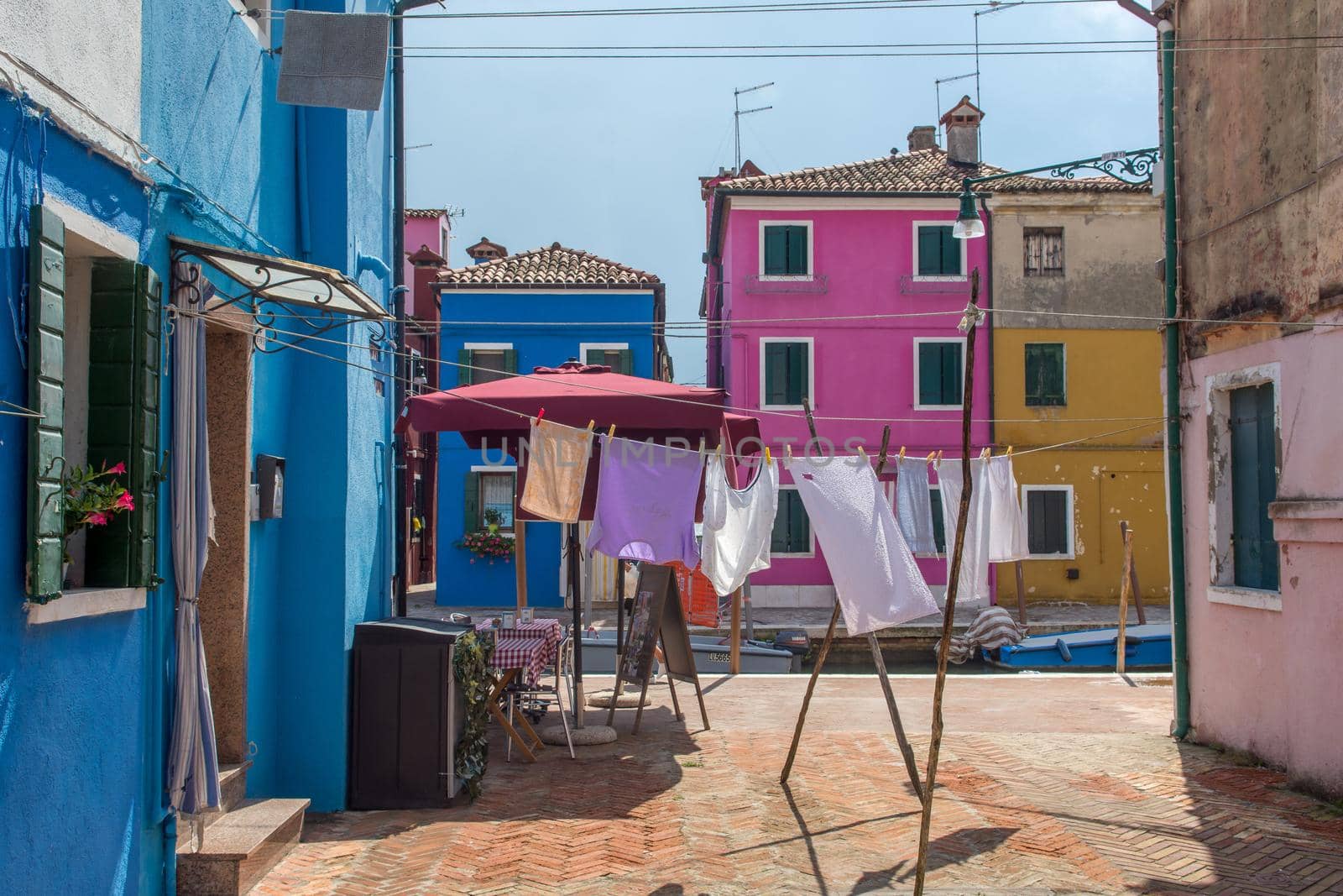 discovery of the city of Venice, Burano and its small canals and romantic alleys, Italy