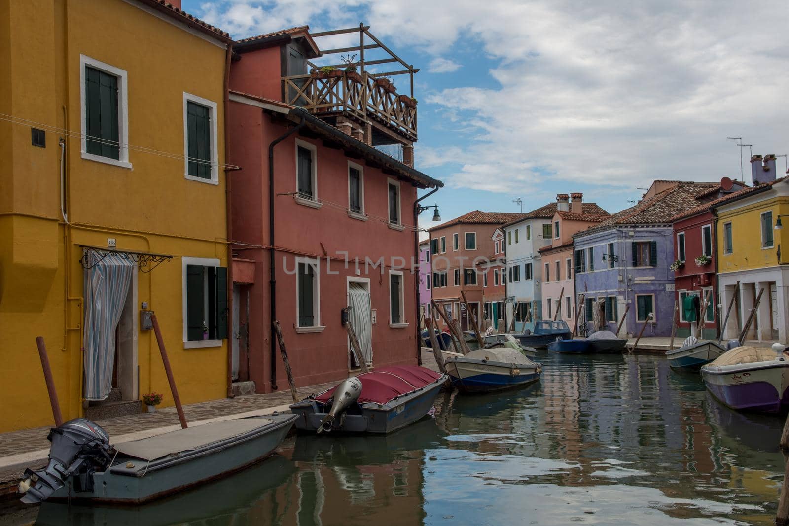 discovery of the city of Venice, Burano and its small canals and romantic alleys, Italy