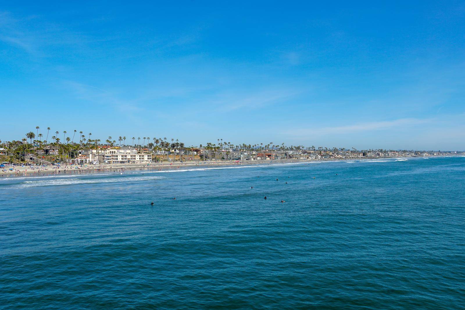 Beautiful summer day at Oceanside beach in San Diego, California. 