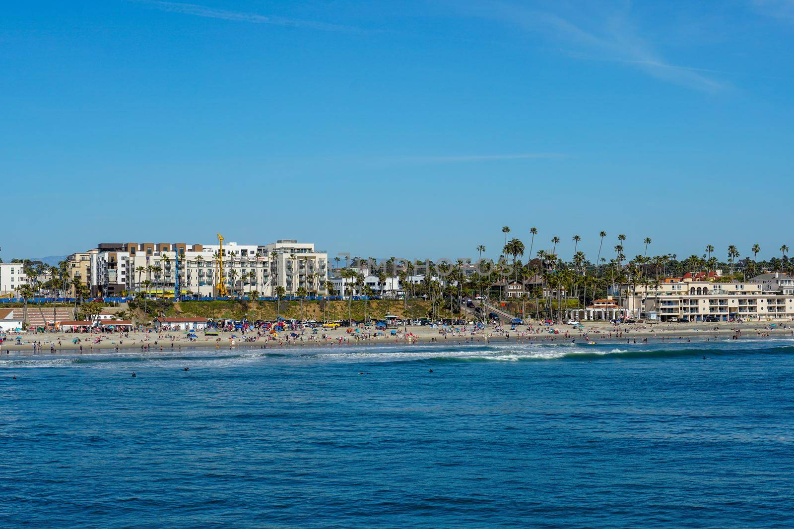 Beautiful summer day at Oceanside beach in San Diego, California. 