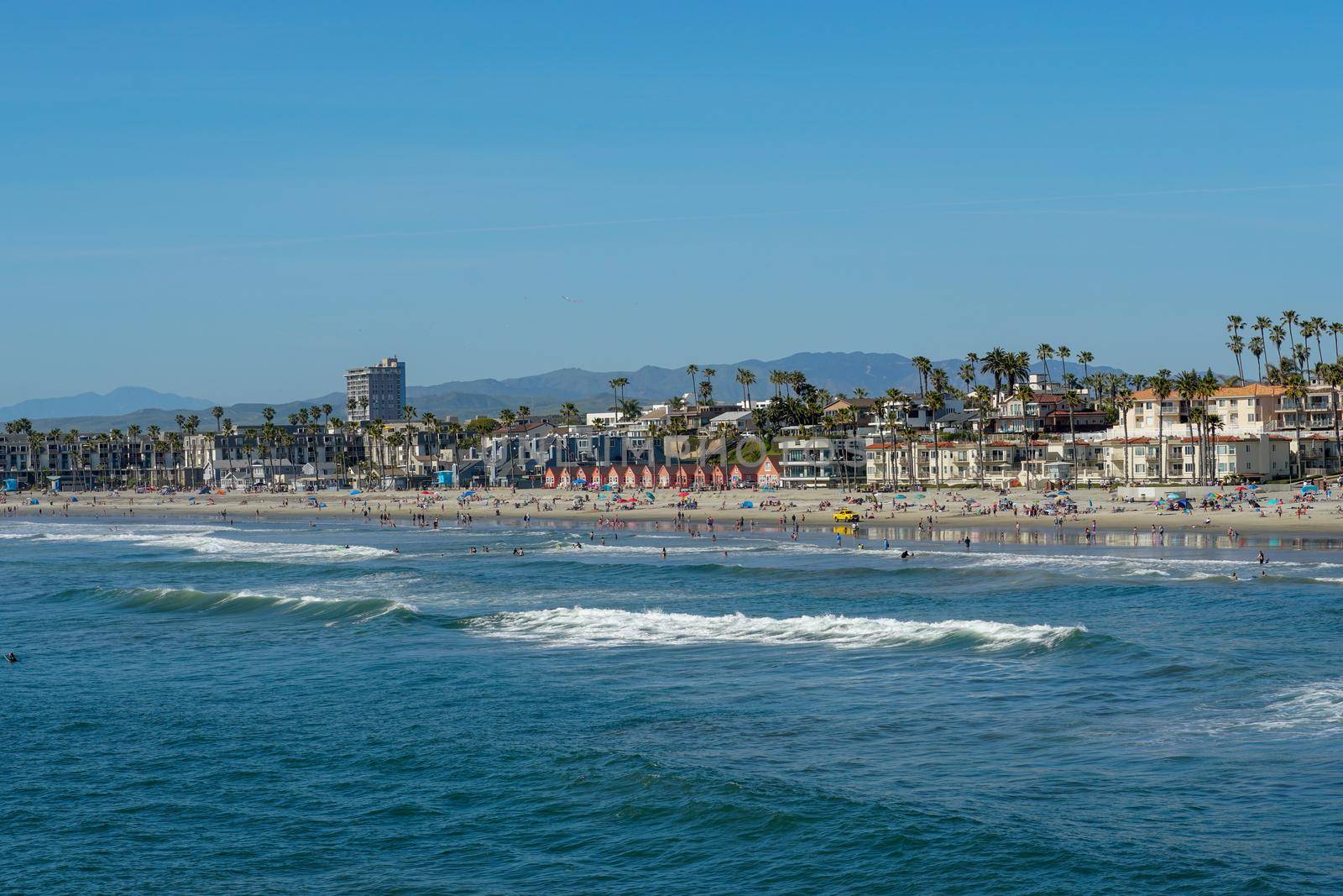 Beautiful summer day at Oceanside beach in San Diego, California. 