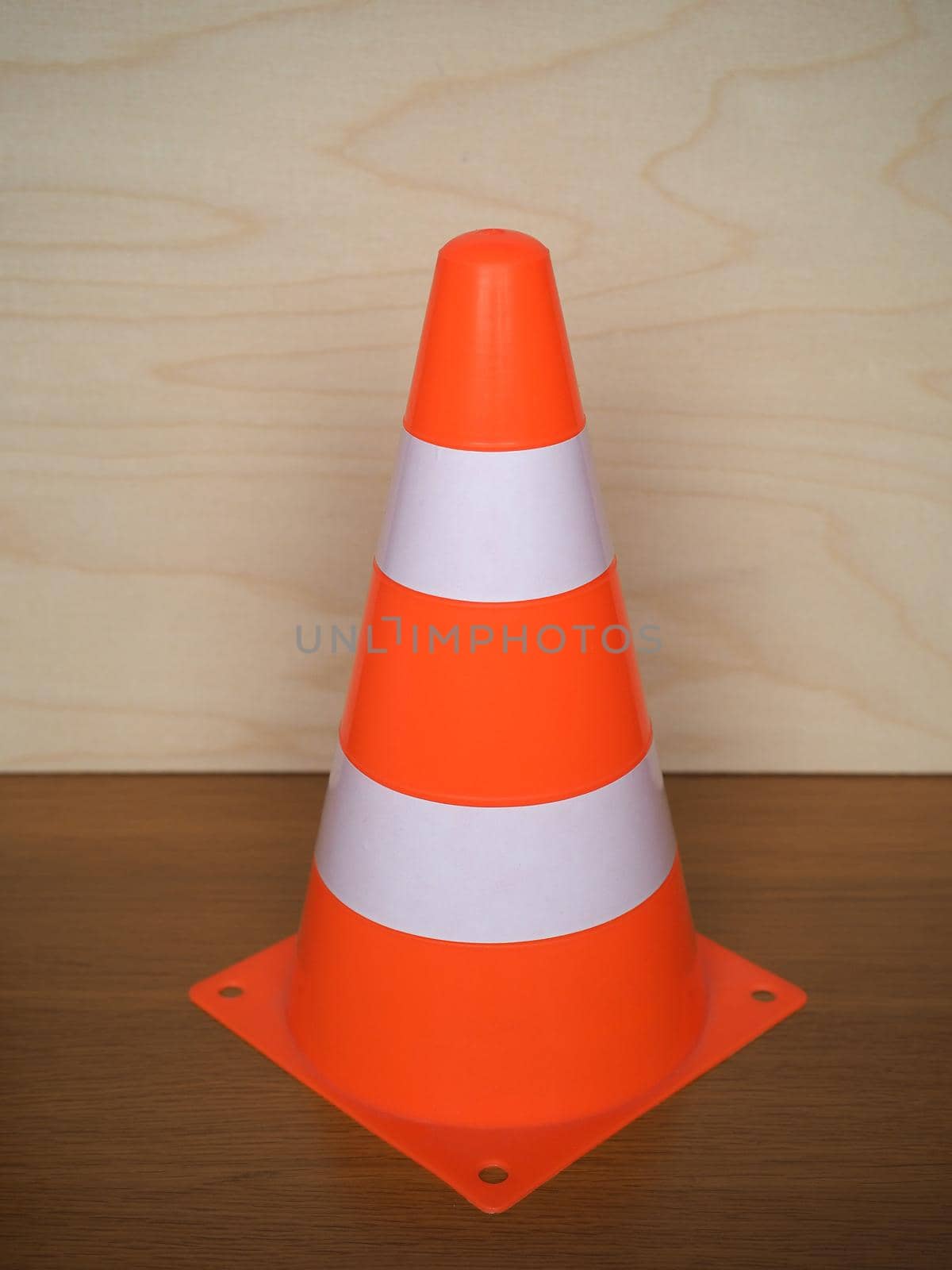 traffic cone to mark road works or temporary obstruction
