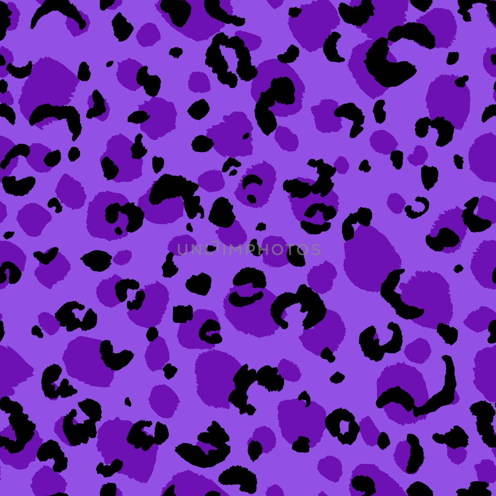 Abstract modern leopard seamless pattern. Animals trendy background. Purple and black decorative vector stock illustration for print, card, postcard, fabric, textile. Modern ornament of stylized skin by allaku